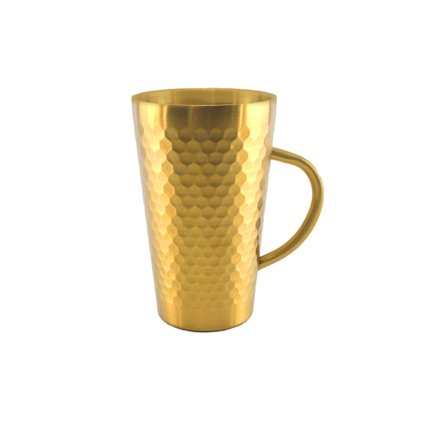 Fancy Golden Stainless Steel Hammered Mug