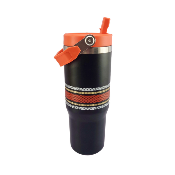 Stanley Flip Straw Tumbler 30 oz | Orange & Black