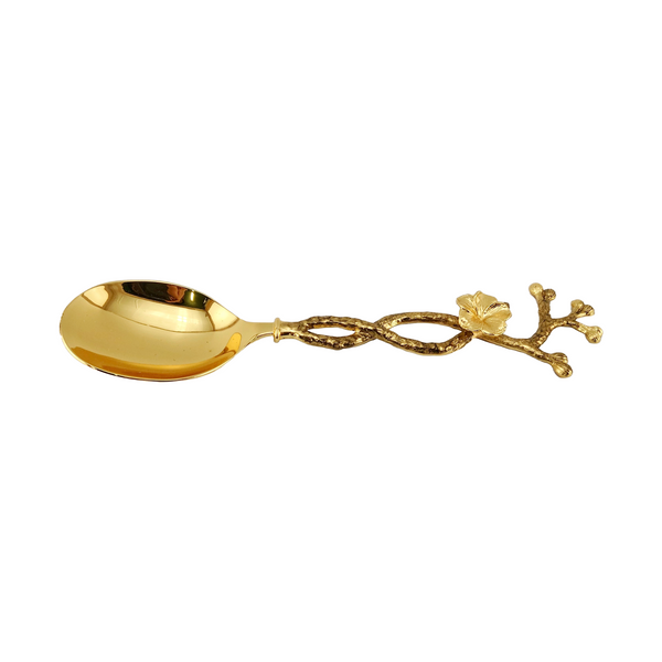 Orchid Fancy Serving Spoon | Golden
