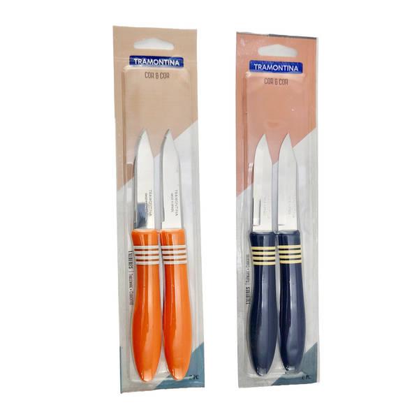 Tramontina 2 Pc Knife Set | Blue & Orange | 3"