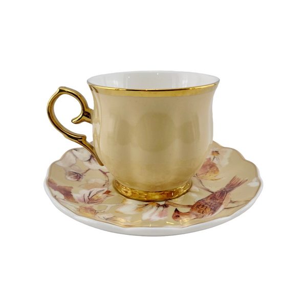 Antique Style Tea Set with Delicate Floral Pattern | 6 Pc