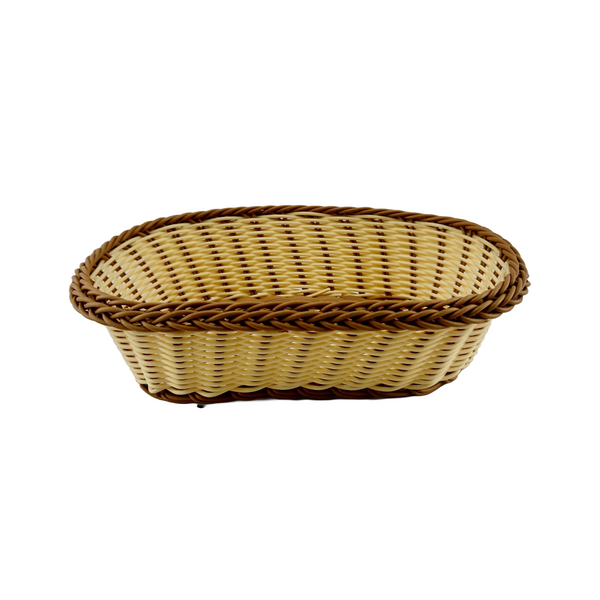 Two-Tone Oval Woven Basket